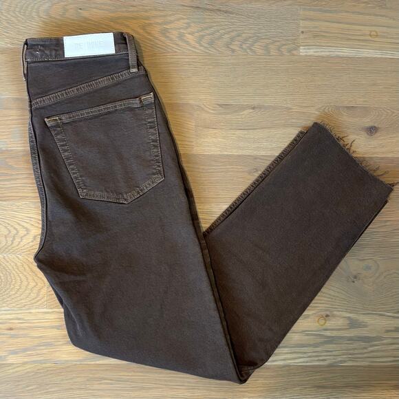 Re/Done Denim - Re/done 70s Ultra High Rise Stove Pipe Straight Leg Jeans Brown Women’s Size 25